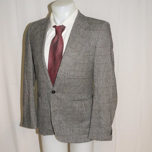 Yves Saint Laurent Rive Gauche Tom Ford Era Gray Plaid Cashmere Blend Blazer 38R - Picture 6 of 13